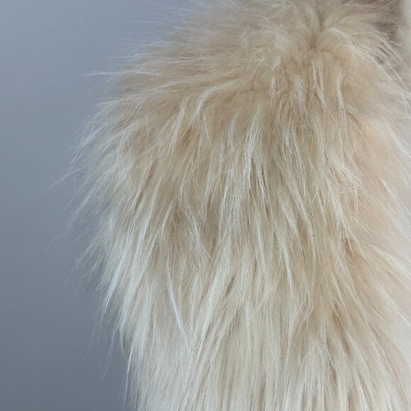 Simply Vera - Vera Wang - Front Stole Cream Faux Fur & Suede Vest - S/M - Picture 3 of 9